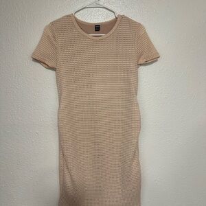 SHEIN Cream Textured Mini Dress